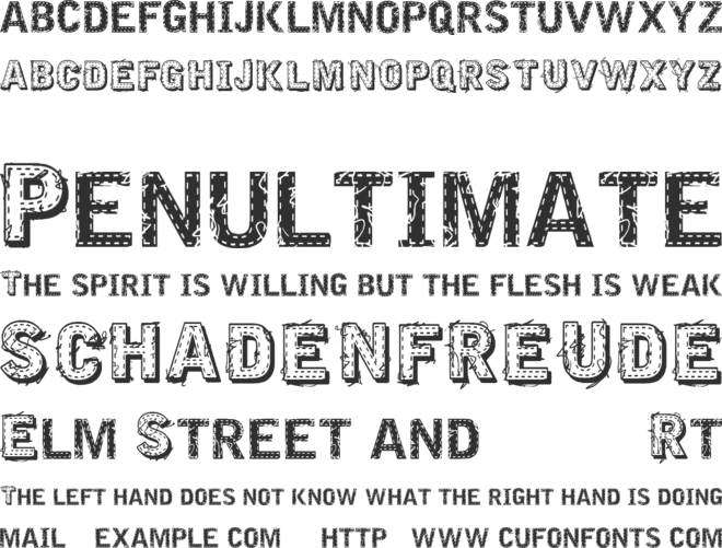 VTKS Embroidery font preview