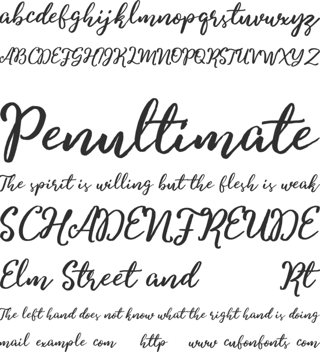 Charitta font preview