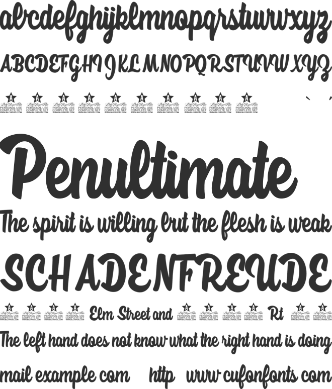 The  Personal Use font preview