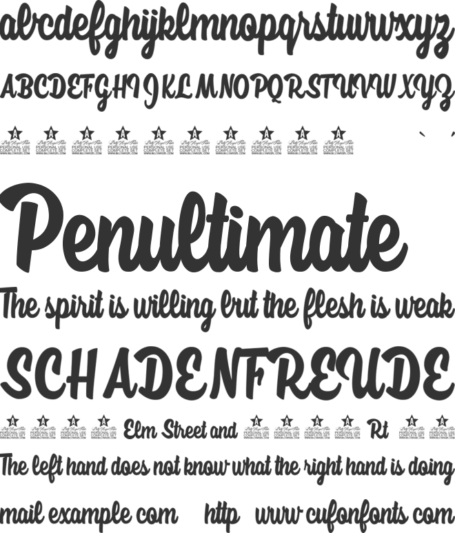 The  Personal Use font preview