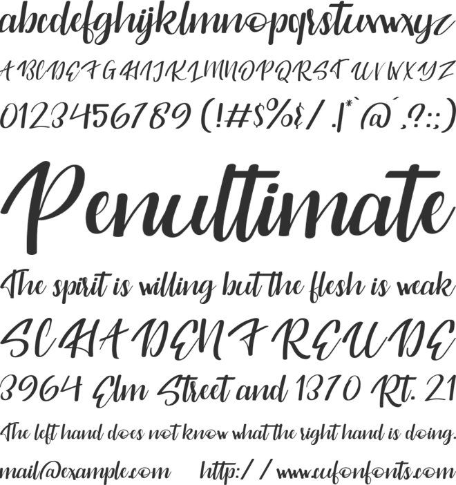 Originality Script Personal Use font preview