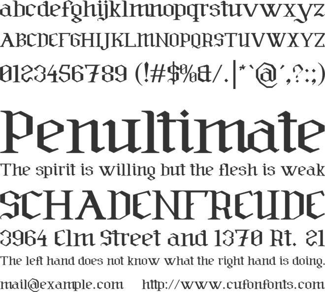 Furia & Venganza font preview