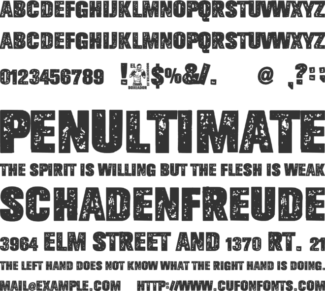 El Boxeador font preview