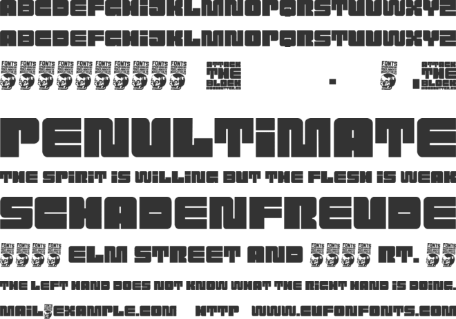 Attack the Block font preview