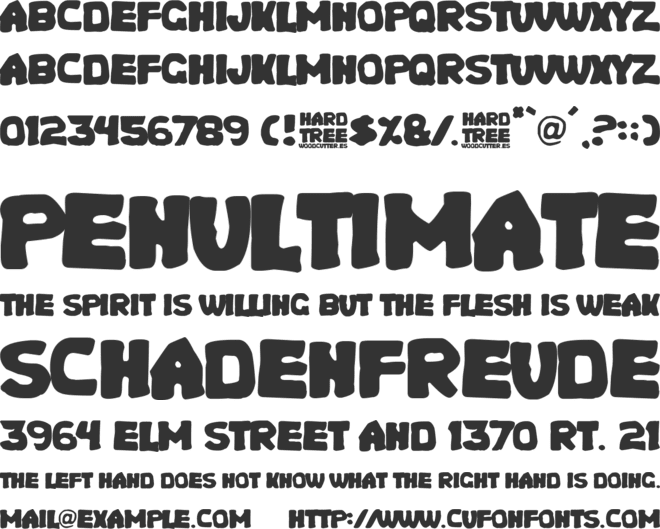 Hard Tree font preview