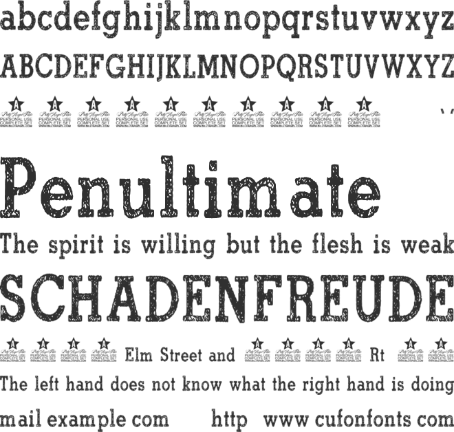 North Shore Personal Use font preview