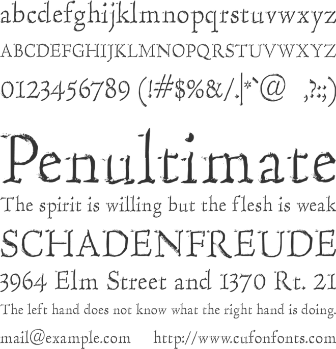 Hultog Engraved font preview