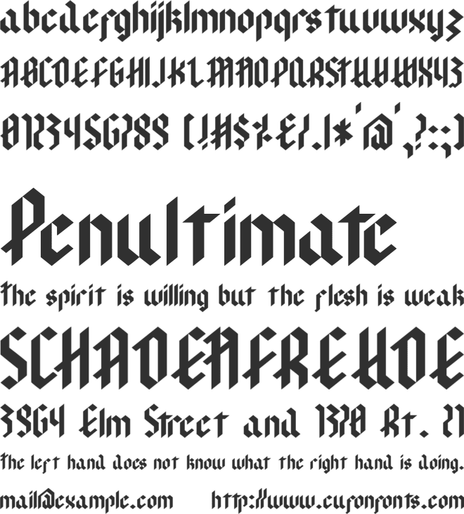 modern goth font preview