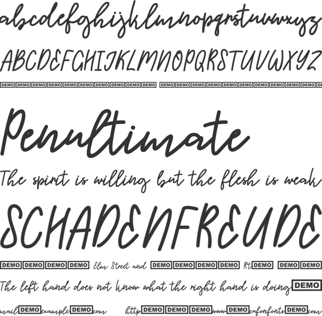 Warm Memories font preview