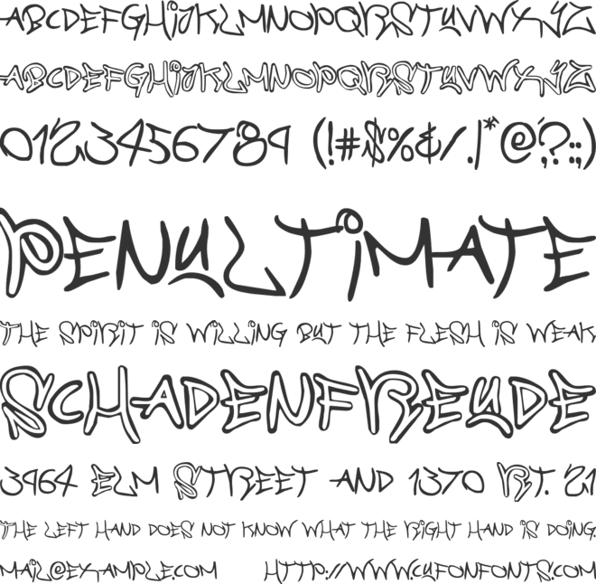 Graffiti Street font preview
