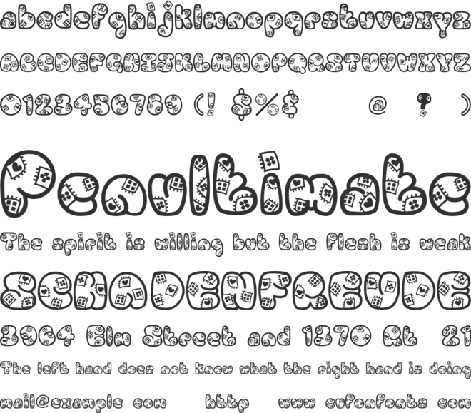 Patches font preview