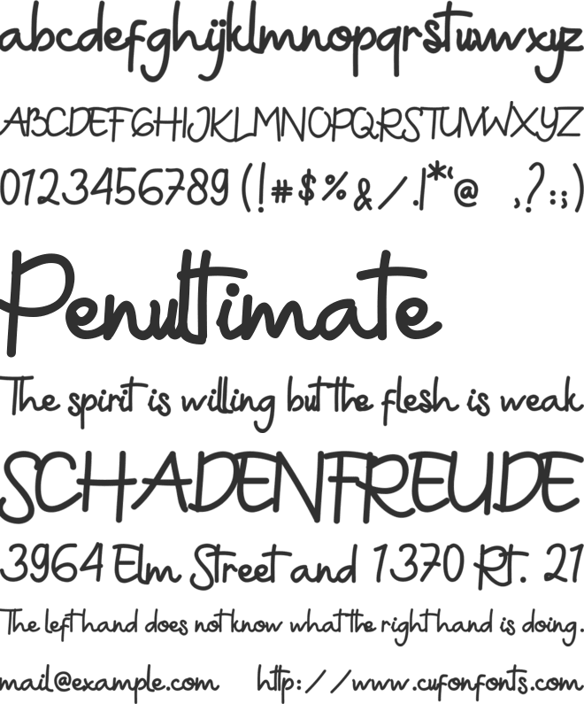 Green Aila font preview