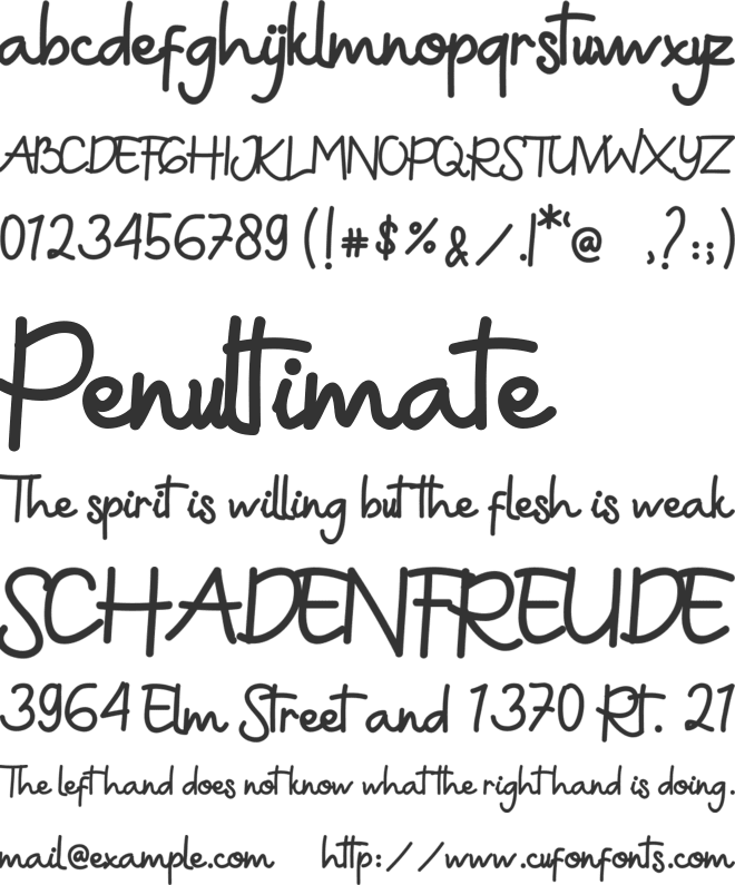 Green Aila font preview