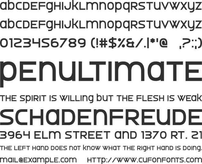 Undersided font preview