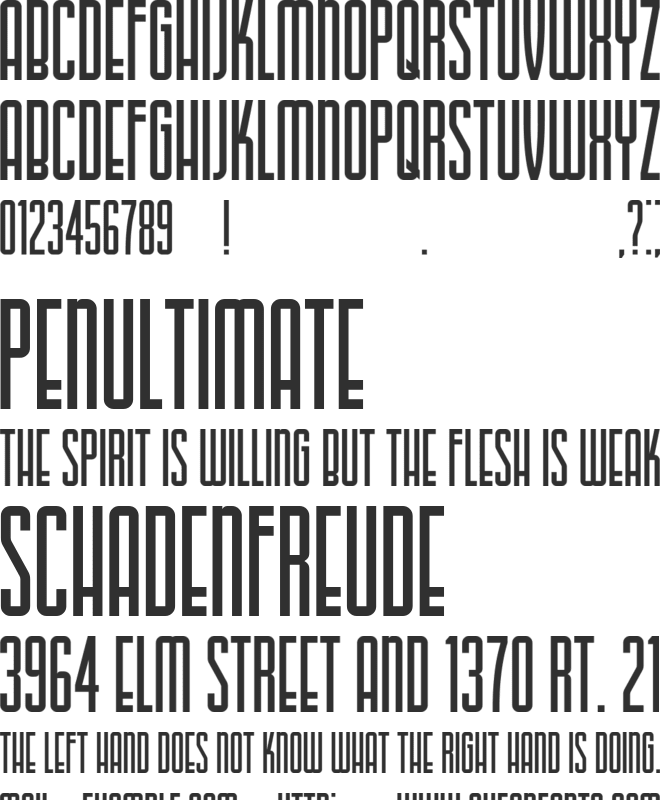 Electricity City font preview