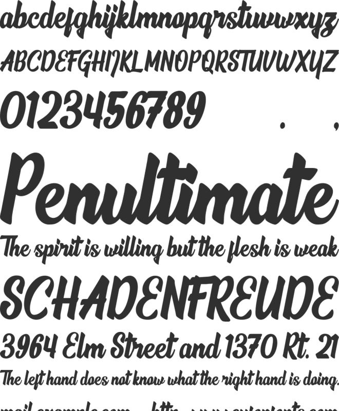 The Phamelo font preview