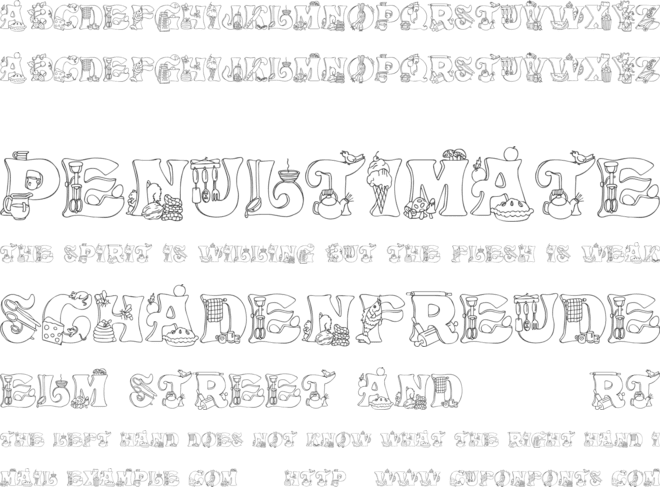 Kitchen Kapers font preview