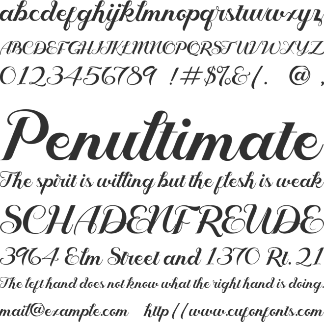 Geruthu font preview