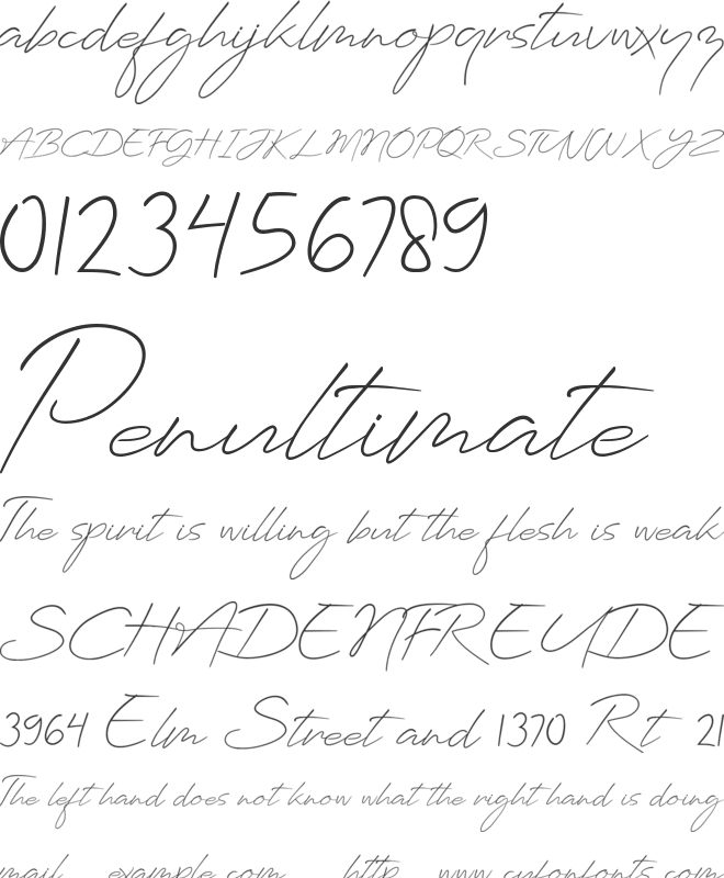 Planets Signature font preview