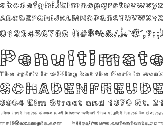 Blokqued font preview