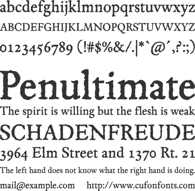 JMH Espinosa font preview