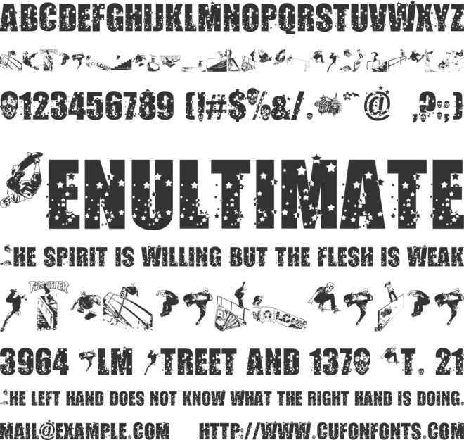 Skate or Die font preview