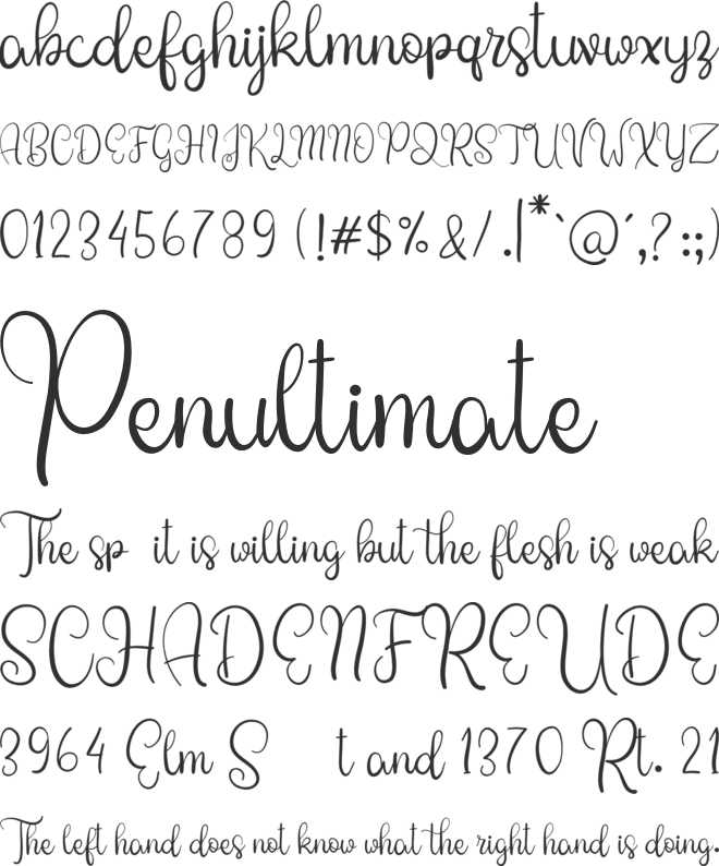Sweety Amour font preview