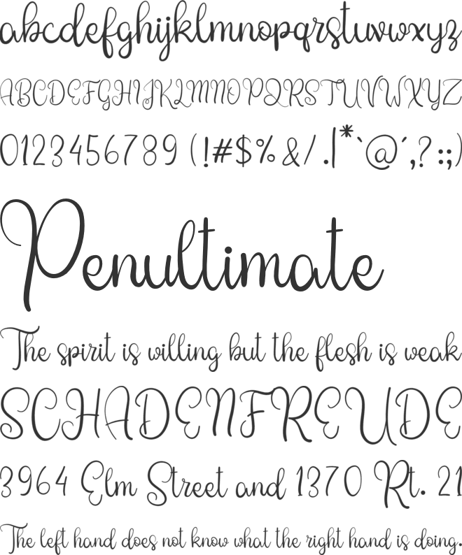Sweety Amour font preview