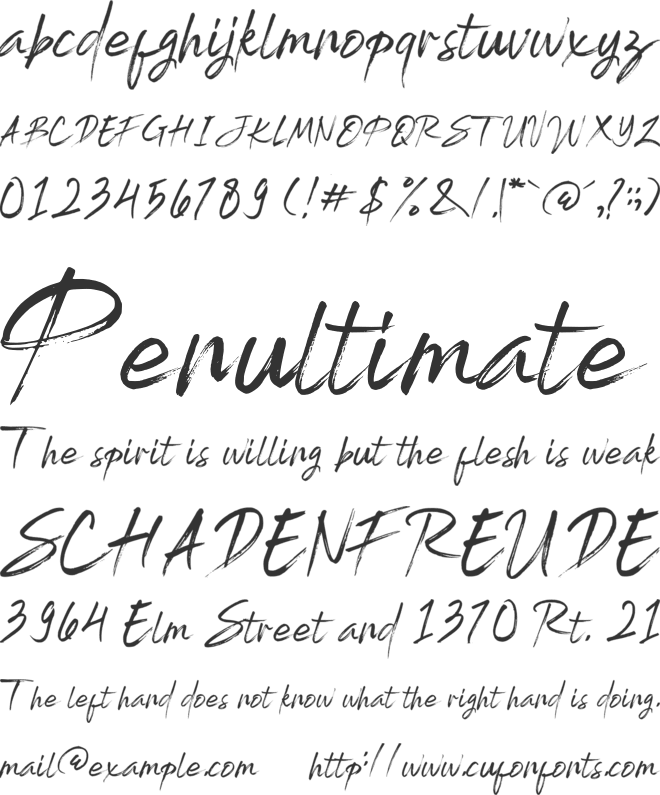 Brightside font preview