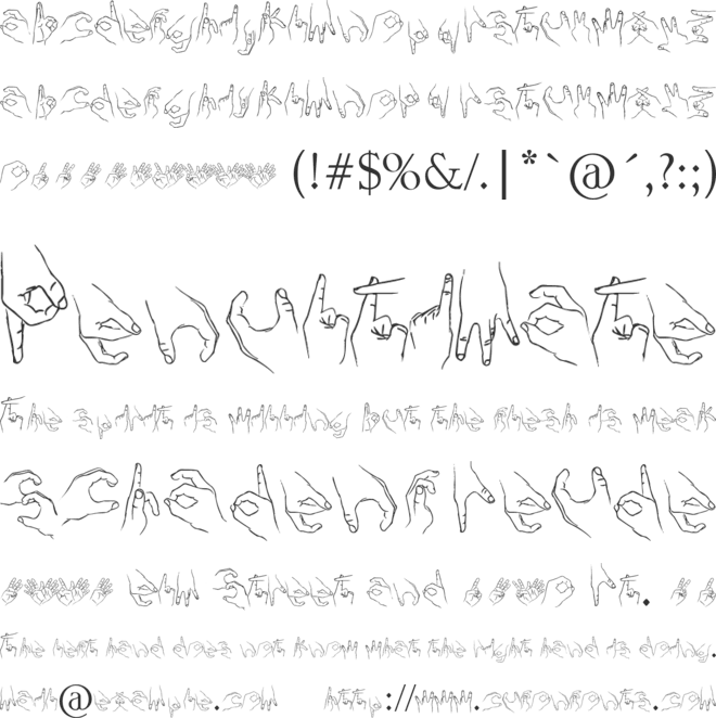 Handstand font preview