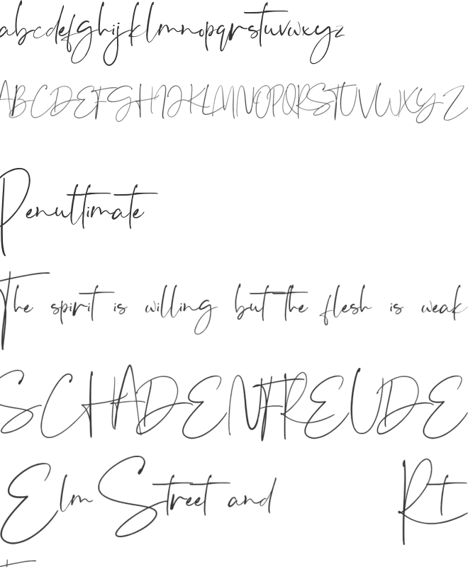 Serenade font preview