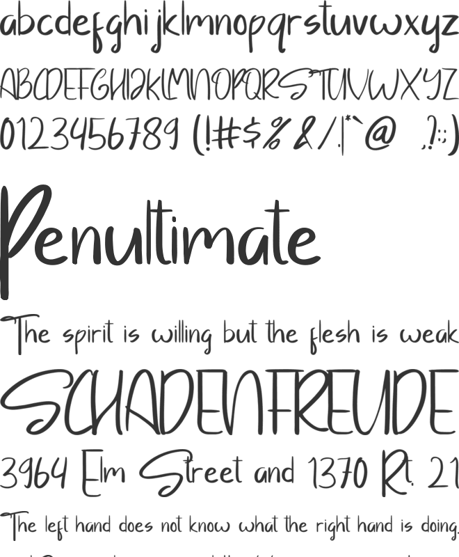 Sayangable font preview