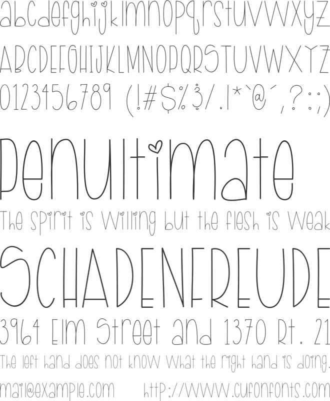 April Showers font preview
