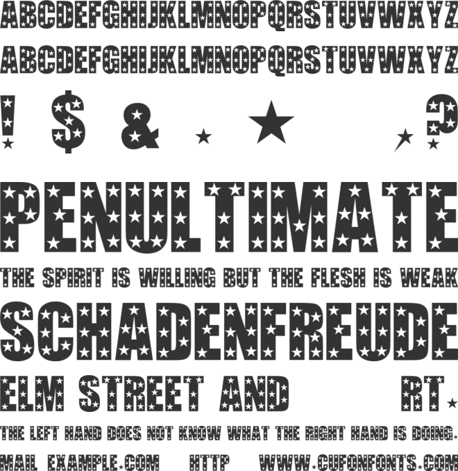 Hollywood font preview