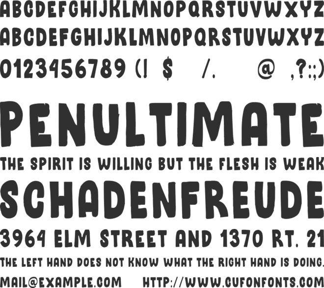 State Holiday font preview