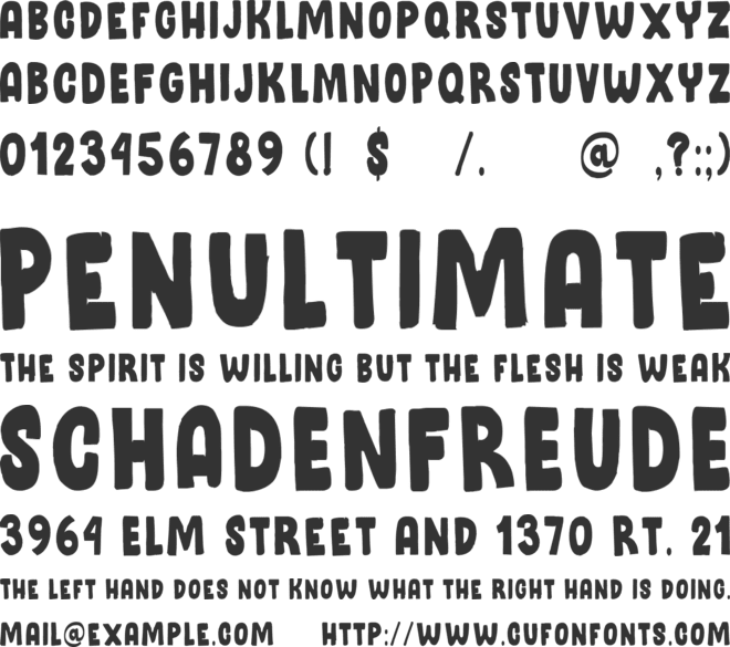 State Holiday font preview