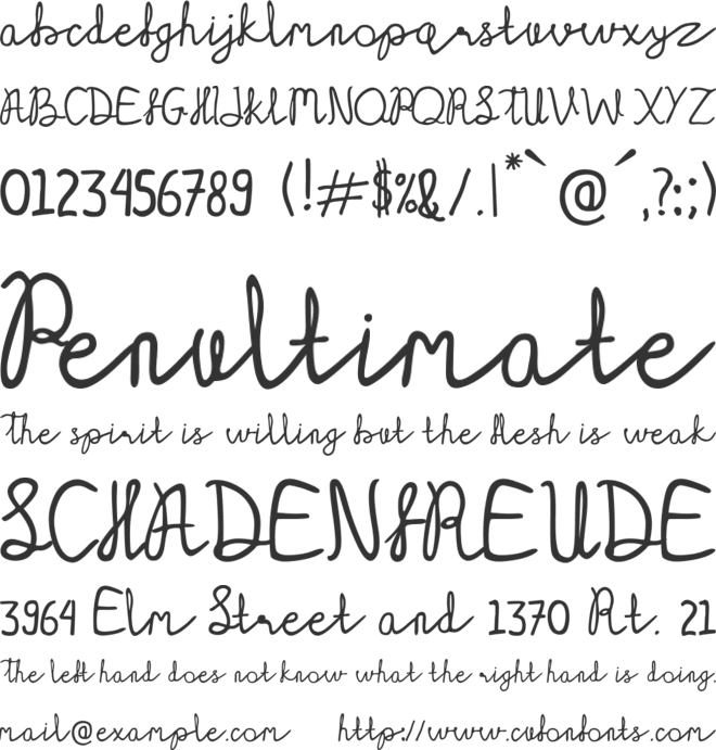 Serelo Perdana font preview