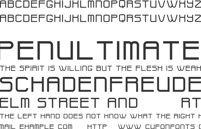 Widges font preview