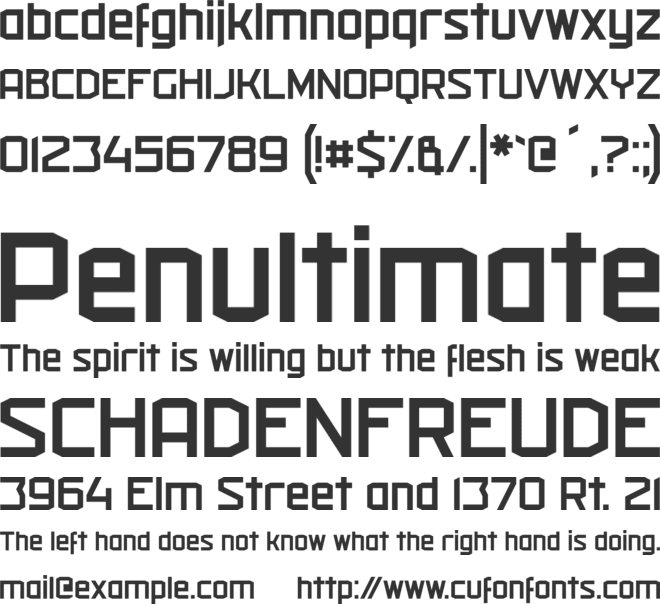 Militech font preview