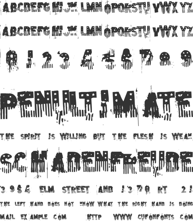 The American Flag font preview