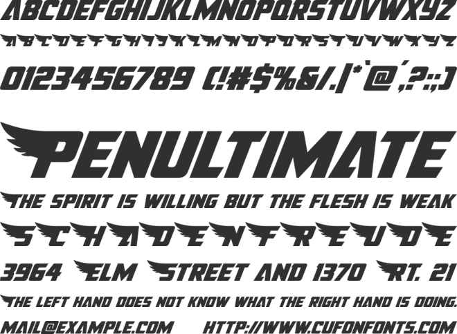 American Kestrel font preview
