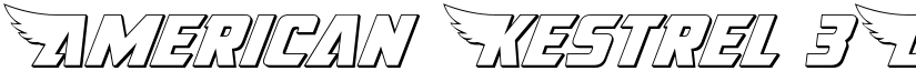 American Kestrel 3D Regular font