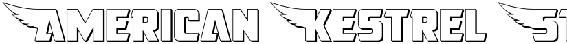 American Kestrel Straight 3D Regular font