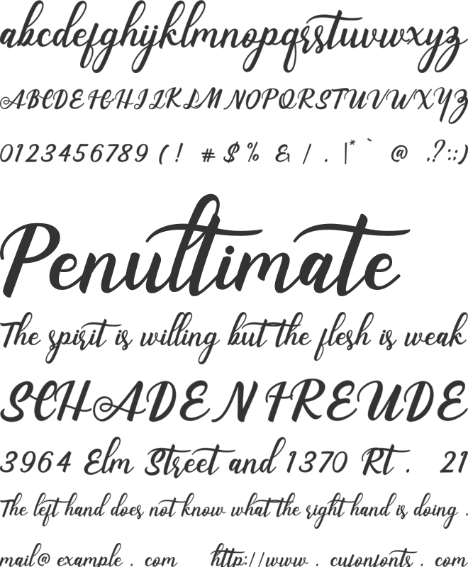 thunder font preview