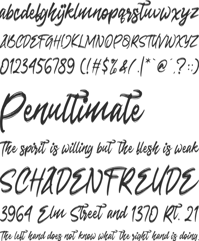 Seconds font preview