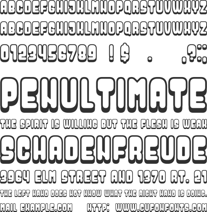 Dressed font preview