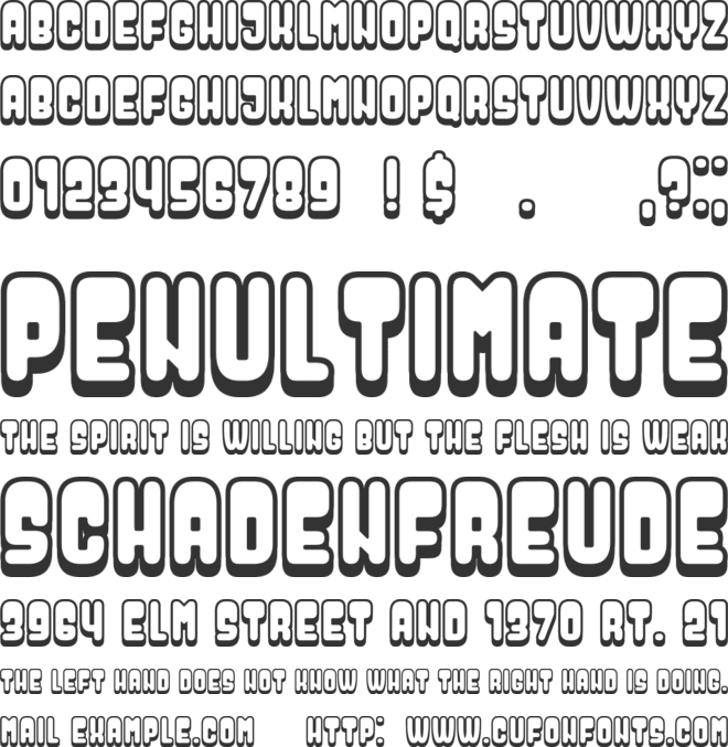 Dressed font preview