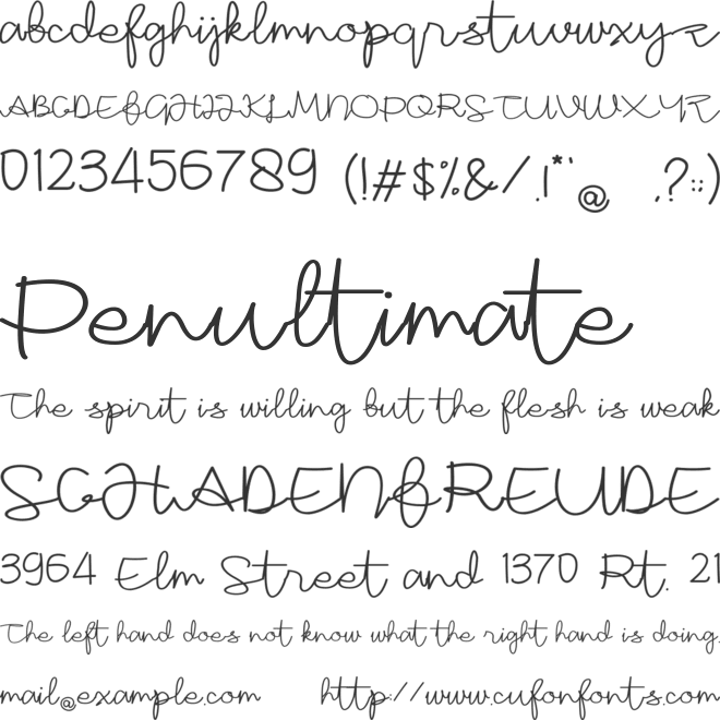 Sonata font preview