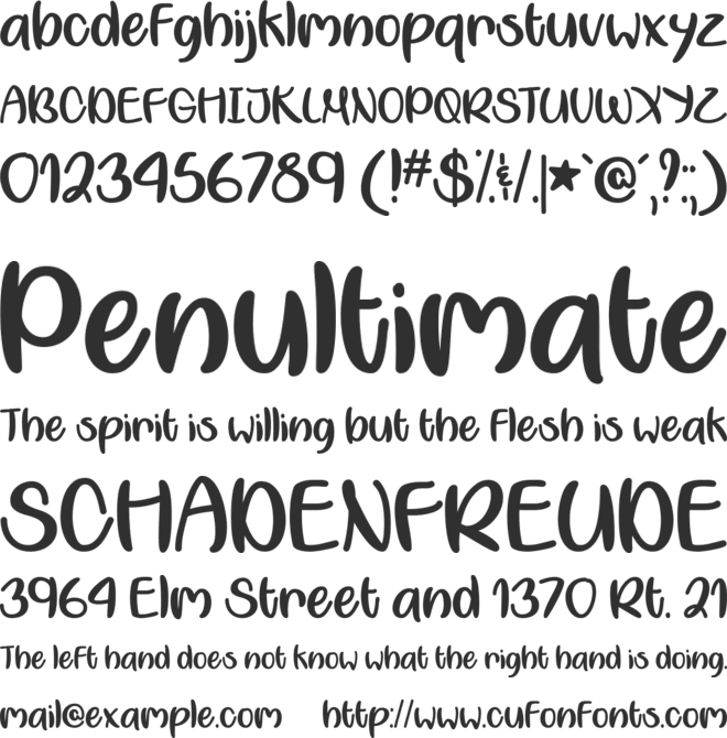 My Yellow Car font preview