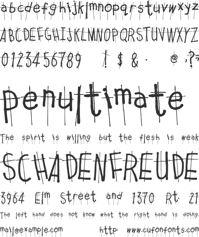 The Crosses We Bear font preview